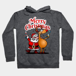 Merry Christmas - Santa Claus and his reindeer Hoodie